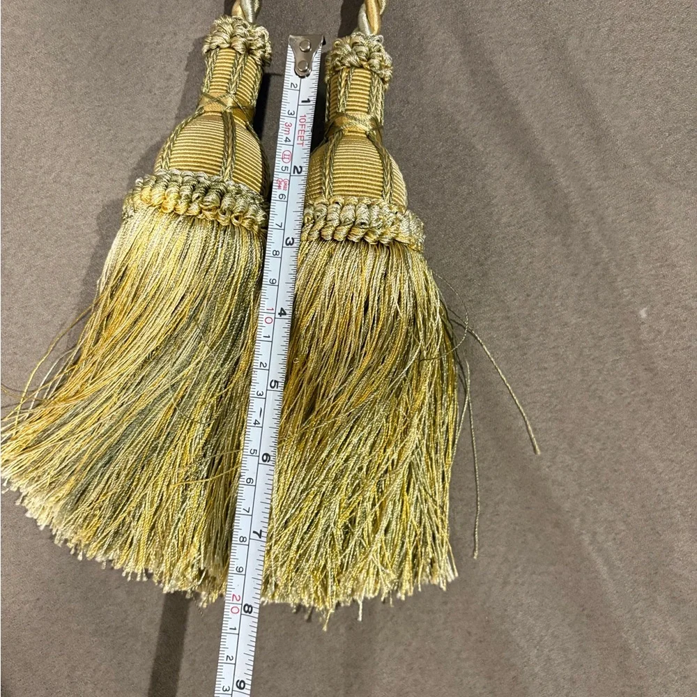 Rope And Tassel‎ Tie Backs For Window Curtains Drapes Pair Gold Green Light Blue
